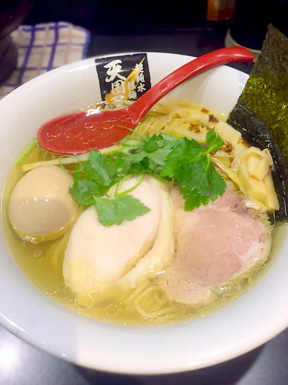 鶏白醤油麺 味玉@超純水採麺 天国屋|morimi32さん