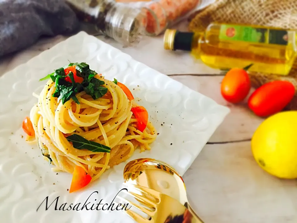 seasoned cod roe&tomatoes cold pasta|Masakiさん