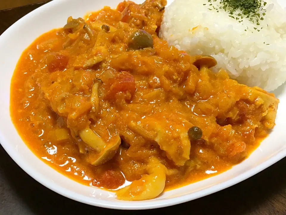 チキンときのこのスパイスカレー|どらごん☆さん