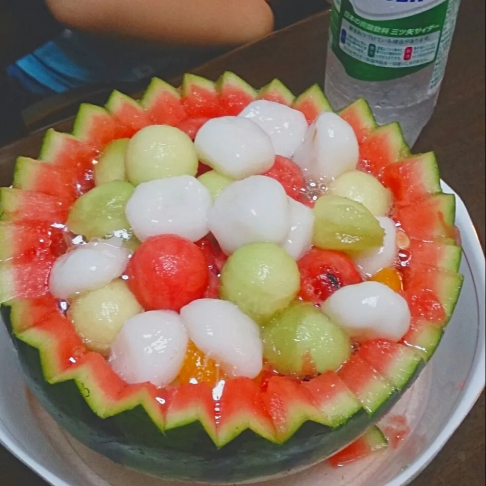 長女作、スイカのフルーツポンチ🍉|takakoさん