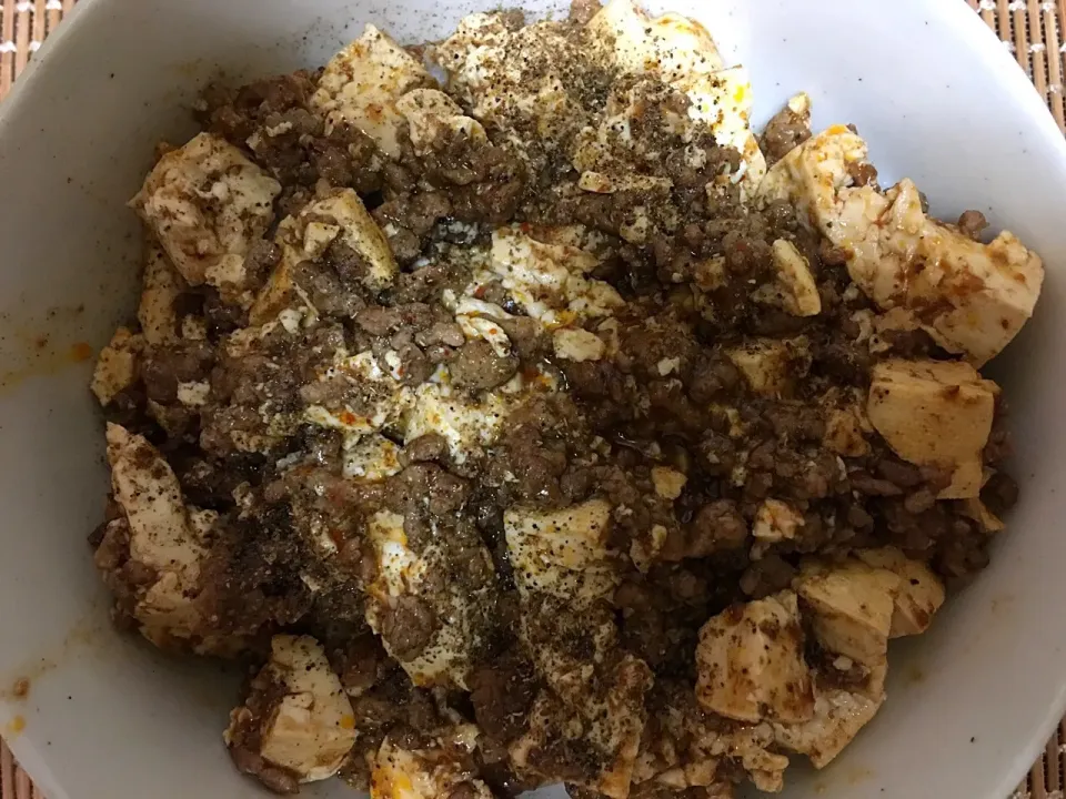 麻婆豆腐丼|ばーさんさん