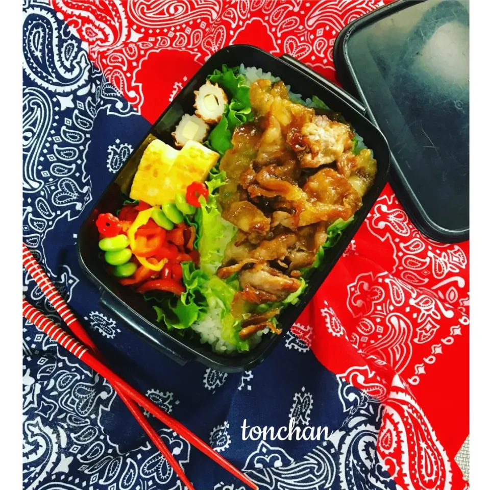 #徒然お弁当きろく #お弁当 #お弁当記録 #豚こま #甘辛 #のっけ弁当|tonchanさん