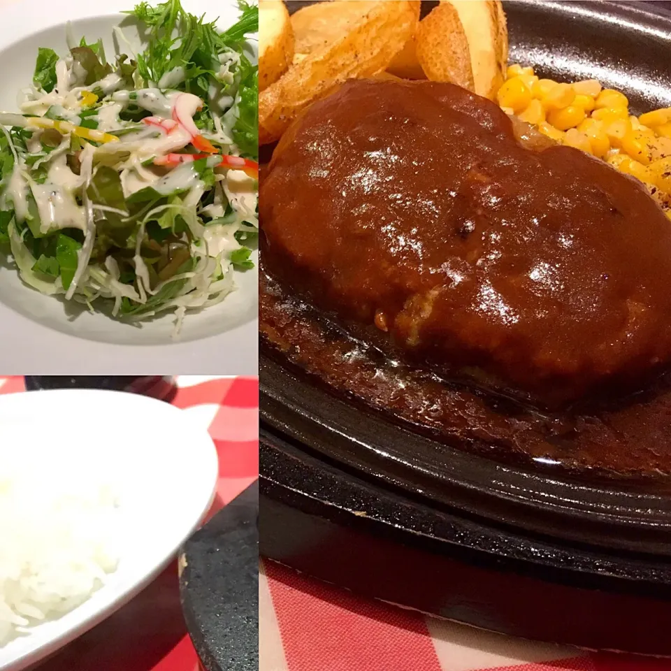 Snapdishの料理写真:東京洋食屋 神田グリル ハンバーグ Cランチ デミグラスソース&ライス  #神田グリル #ランチ #デミグラスソース #ライス #洋食|sakumaさん