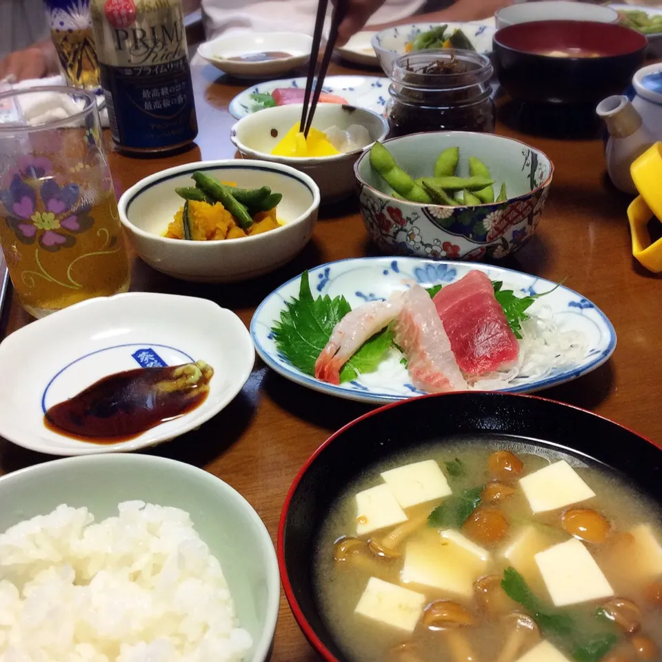 実家で早夕飯 2017.8.15|キラ姫さん