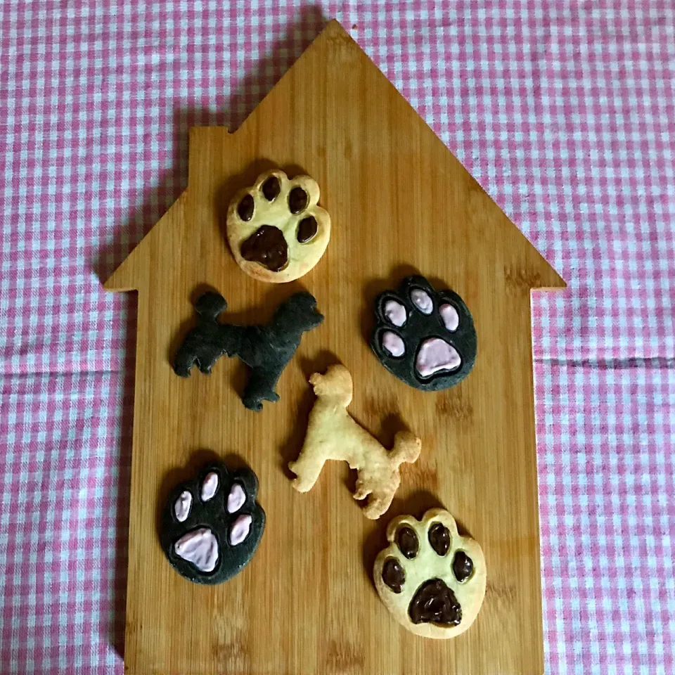 わんこの肉球をイメージして・・
クッキー🍪を作りました😋
プレーンとブラックココアの2種類です🐩|Ｌilicaさん