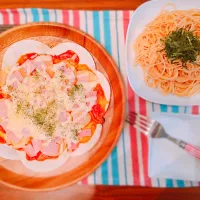 ＊餃子の皮でピザ🍕 ＊簡単マヨたらこスパゲティ|みじんこさん