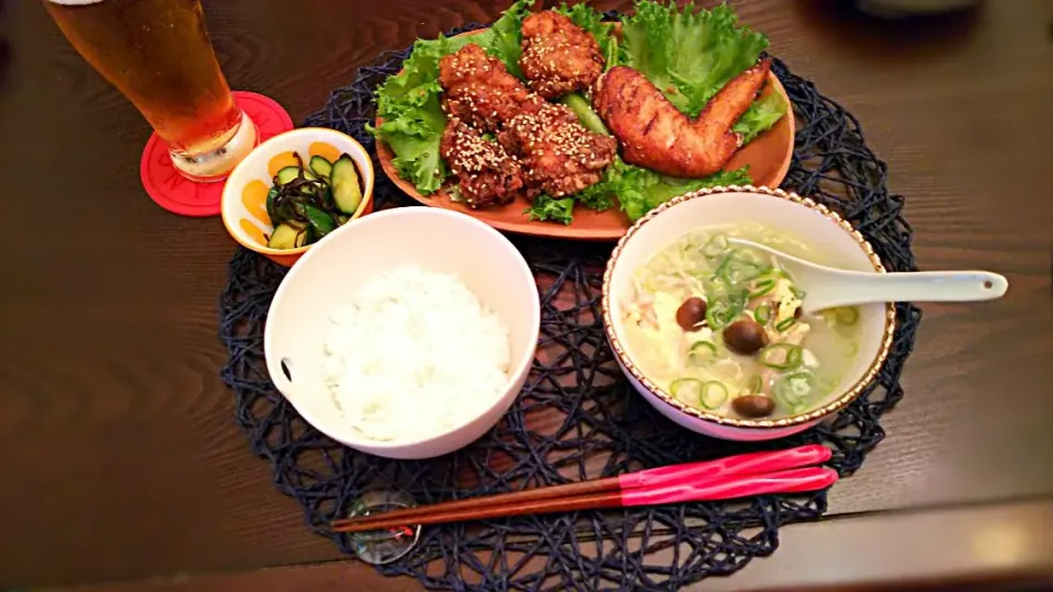 今日の夕飯🍴どぶ漬からあげ🌠|河上 あいさん