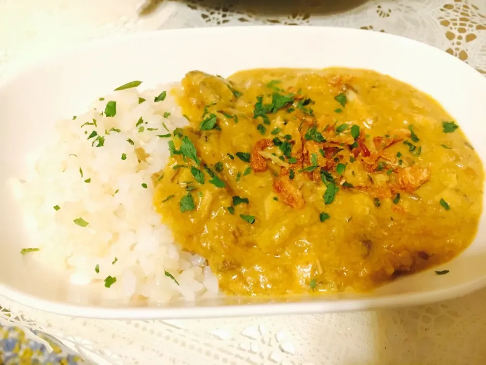 サバの水煮缶で豆乳カレー|なるっぺさん