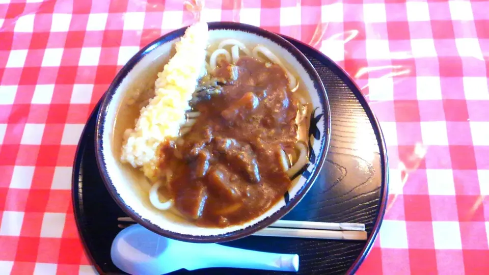 本日の賄い(8/14  新商品？海老天カレーうどん)|かぴかぴさん