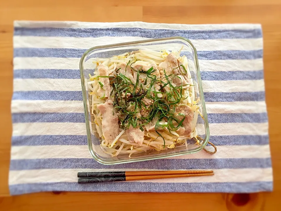 豚肉ともやしのレンジ蒸し|はらぺこ青虫さん