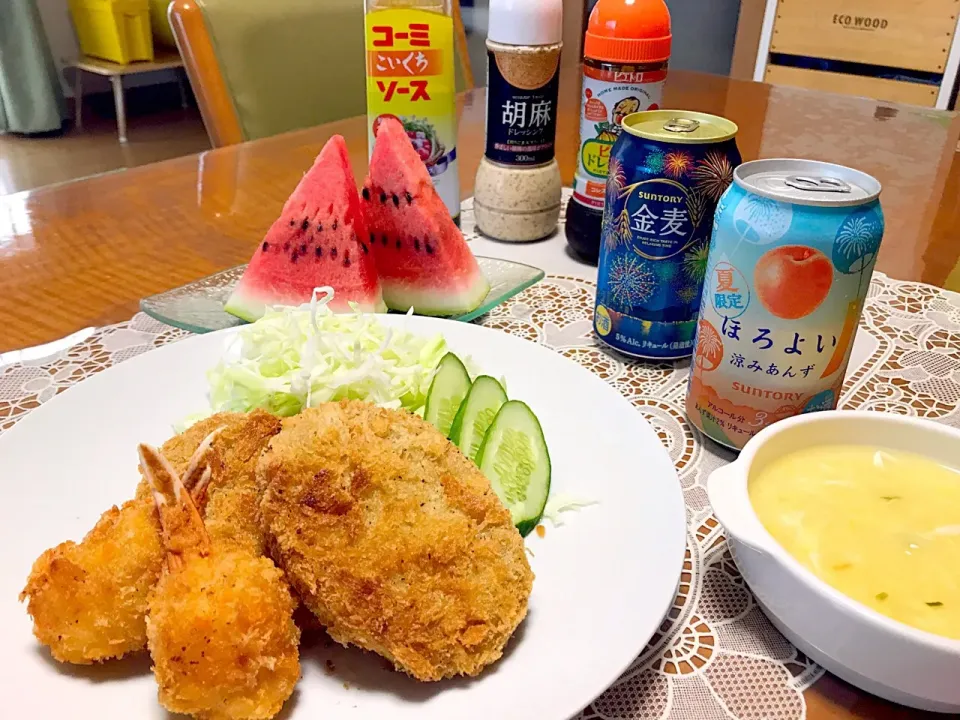 飛騨牛コロッケとかにクリームコロッケメニュー❤️#夏ご飯 #夕飯 #コロッケ|makoさん