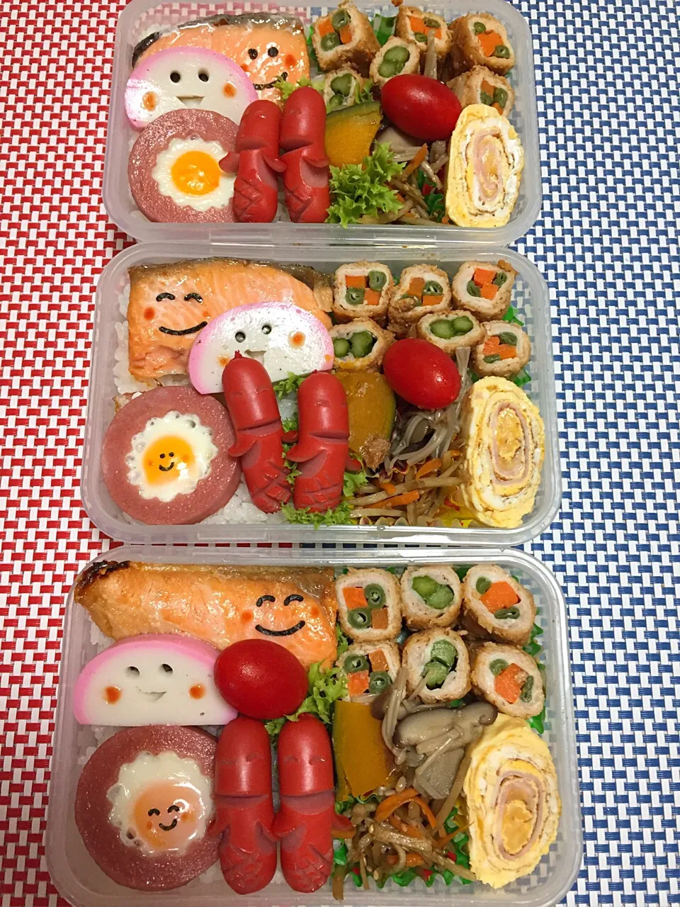 Snapdishの料理写真:2017年8月18日 帰省ムスコ・ムスメ＆オレ弁当♪|クッキングおやぢさん