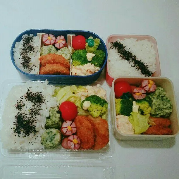 Snapdishの料理写真:8/18(金)の3人弁当🍱|ふみぃさん