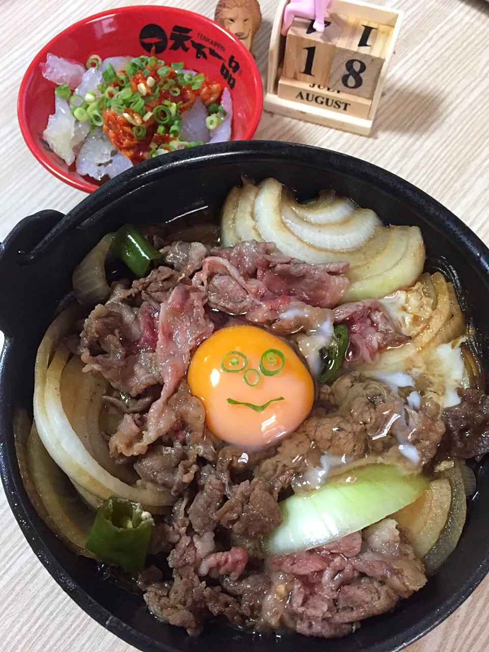 Snapdishの料理写真:らんち！
#チャンジャ海月
#すき焼き鍋|伍龍やすさん