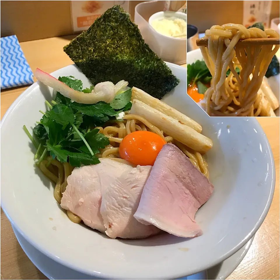 濃厚卵のまぜSOBA@むぎとオリーブ(秋葉原)|塩豚骨さん