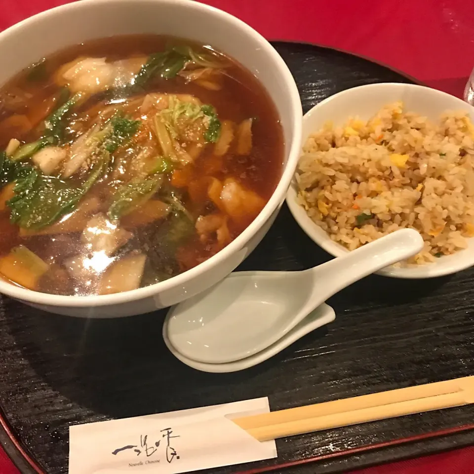 Snapdishの料理写真:広東麺とミニ炒飯|純さん