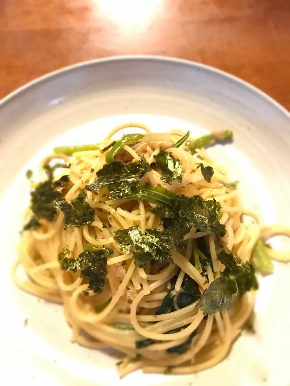 Snapdishの料理写真:#シラスとシーチキン和風パスタ|accoさん