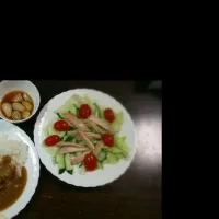 Snapdishの料理写真:チキンカレー&サラダ|おじさんさん