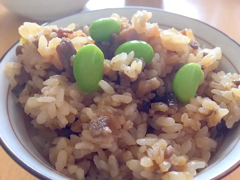 Snapdishの料理写真:豚肉と舞茸の混ぜご飯|のろさん