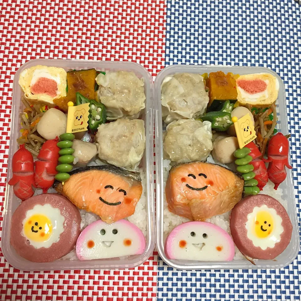 Snapdishの料理写真:2017年8月21日 帰省ムスメ＆オレ弁当♪|クッキングおやぢさん