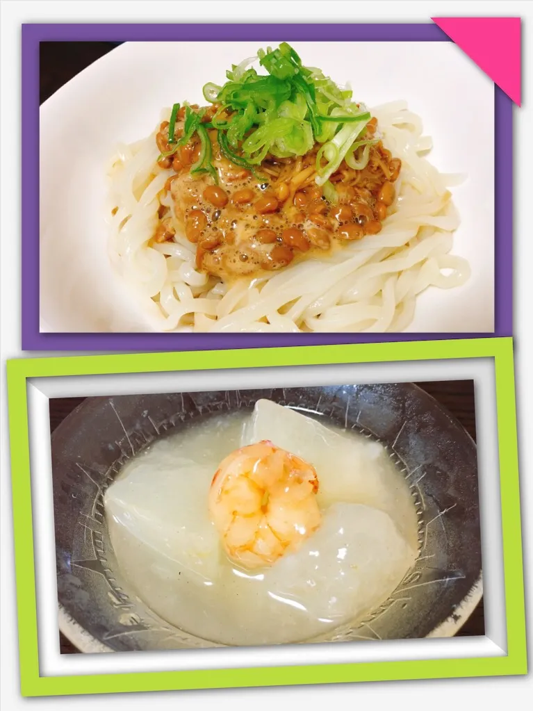 ⭐️納豆うどん&冬瓜の冷やし餡掛け⭐️|mii’s⭐️お家ご飯さん