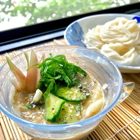 「だし入り 料亭の味」を使ってみたSnapdishの料理・レシピ写真:はっぷんさんの冷汁で素麺