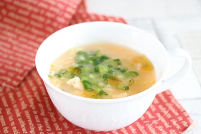 たまごとキムチの冷製スープ