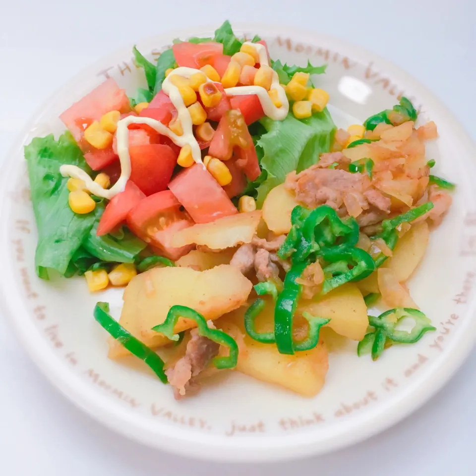 Stir fried potatoes and pork slices|Yukiさん