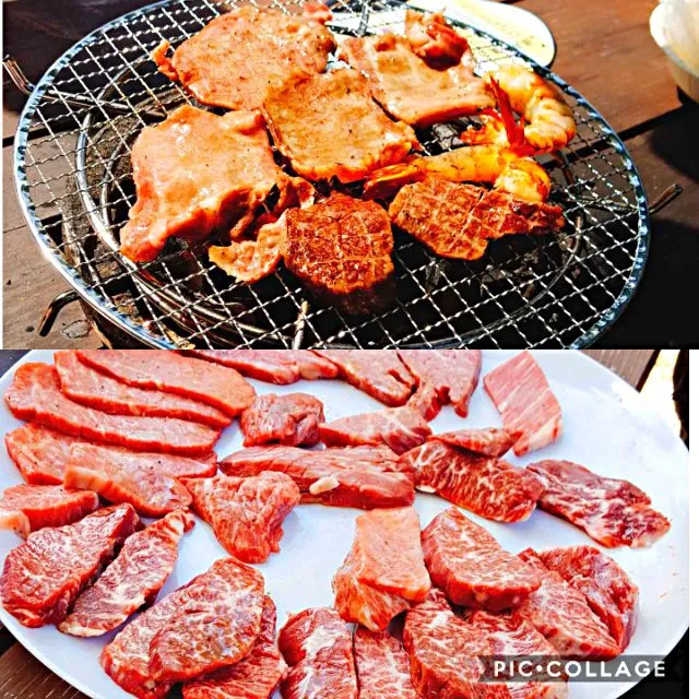 BBQのお肉。塩タンうまー😍|エリカさん