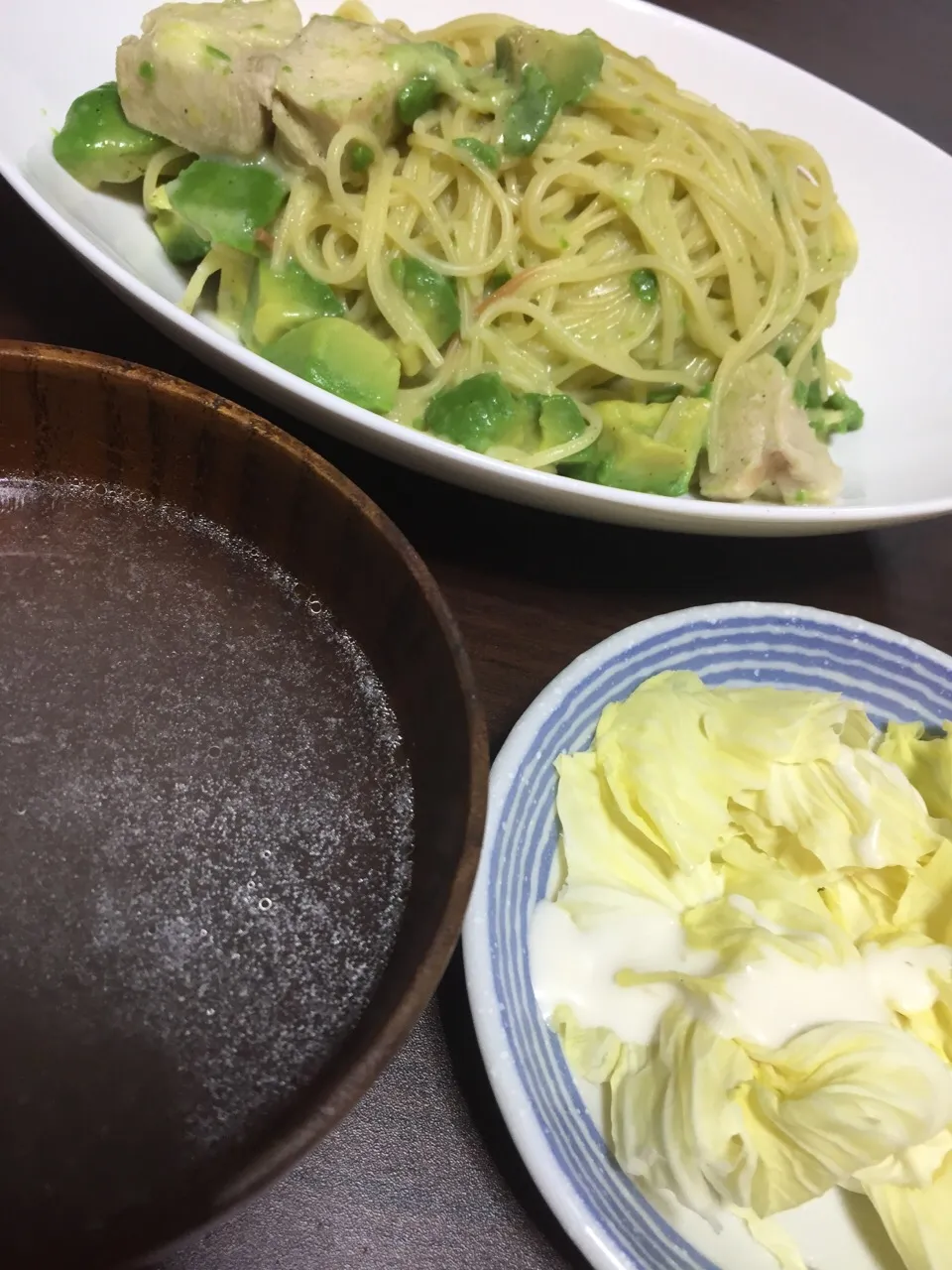 Snapdishの料理写真:パスタとサラダとスープ！|ごはんーさん