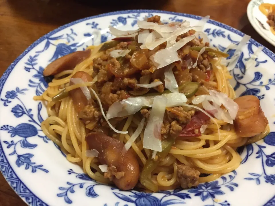 野菜色々ケチャップソースパスタ|さんだーさん