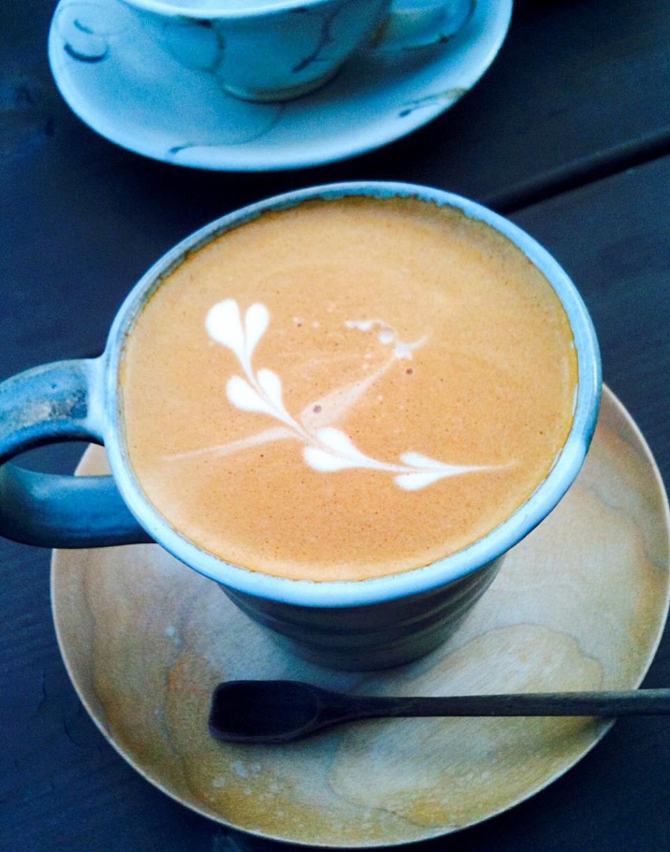 シンプルラテアート☕️ベランダカフェ