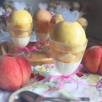 🍑パンナコッタ&コンポートゼリーin桃onフレッシュ桃🍑