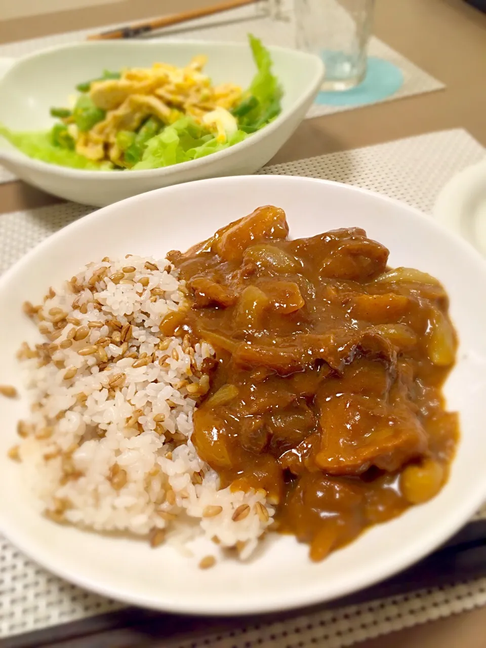 牛すじカレー✳︎スーパー大麦入りご飯|mayuさん