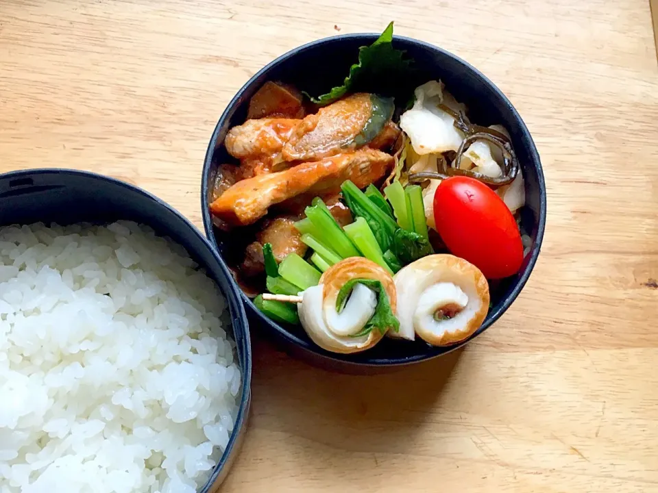 鶏と茄子のトマトチーズ炒め 弁当|弁当 備忘録さん