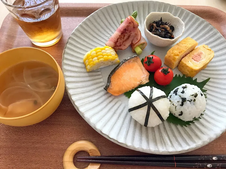 #和んプレート朝食|お豆さん