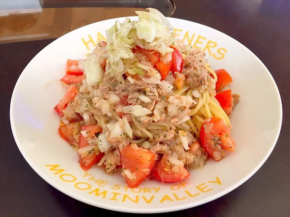 ツナとトマトの冷製パスタ|どらごん☆さん