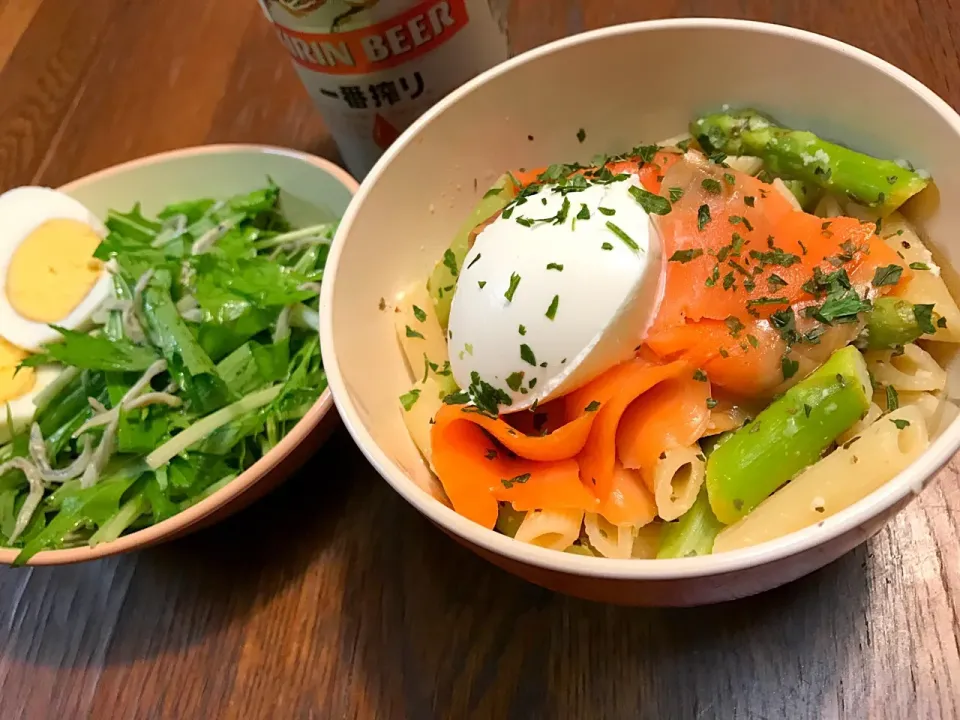 あっさりサーモンとレモンのパスタ🍋|Hiroさん