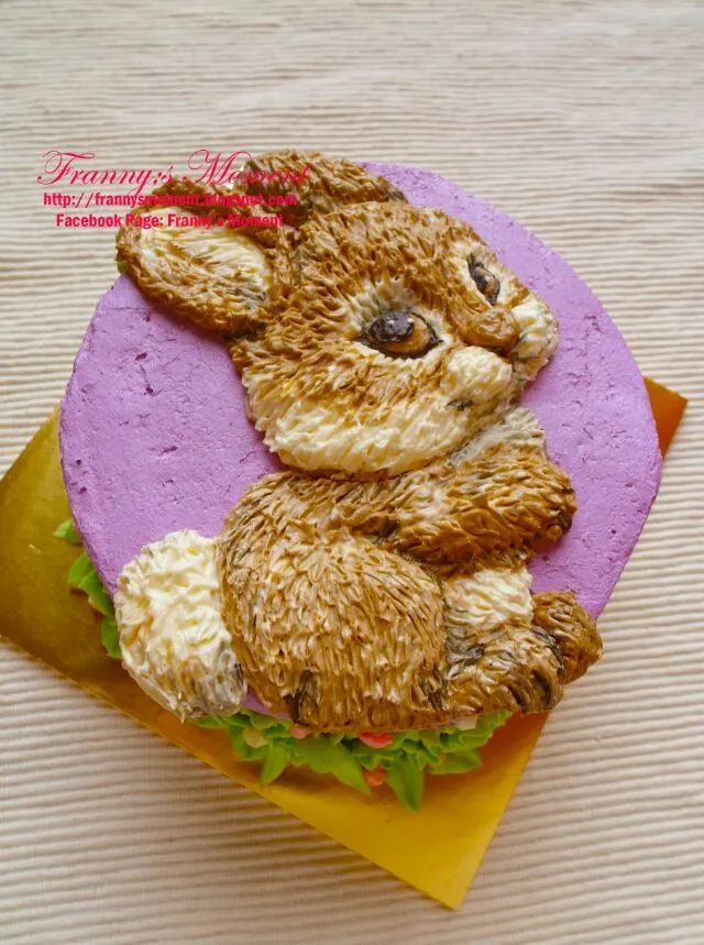 3D  rabbit buttercream cake|Frannyさん