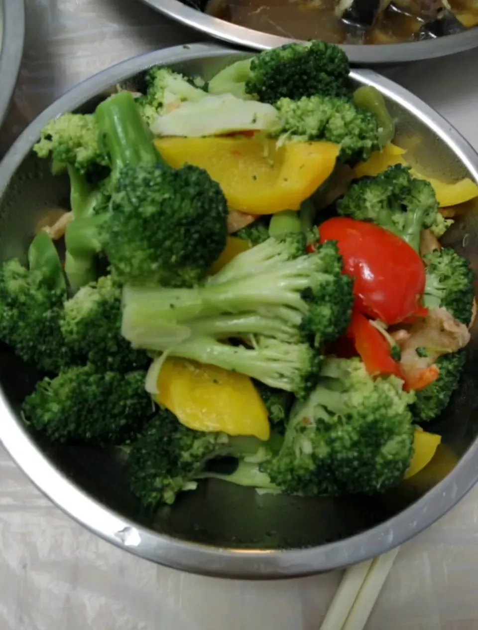 Broccoli, Red Bell Pepper, Yellow Bell Pepper, Green Bell Pepper, Dried Shrimp|Athenaさん