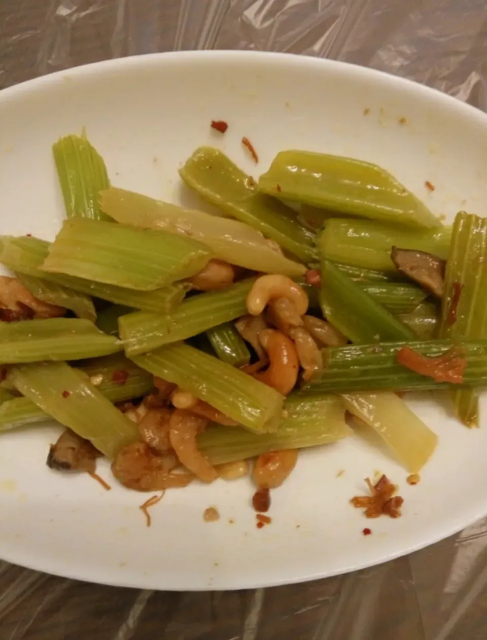 Celery, Cashew, Mushroom, Dried Shrimp with XO Sauce|Athenaさん