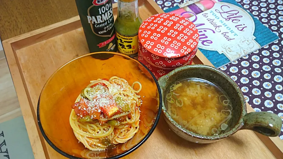 トマトとピクルスの冷たいパスタ|わこさん