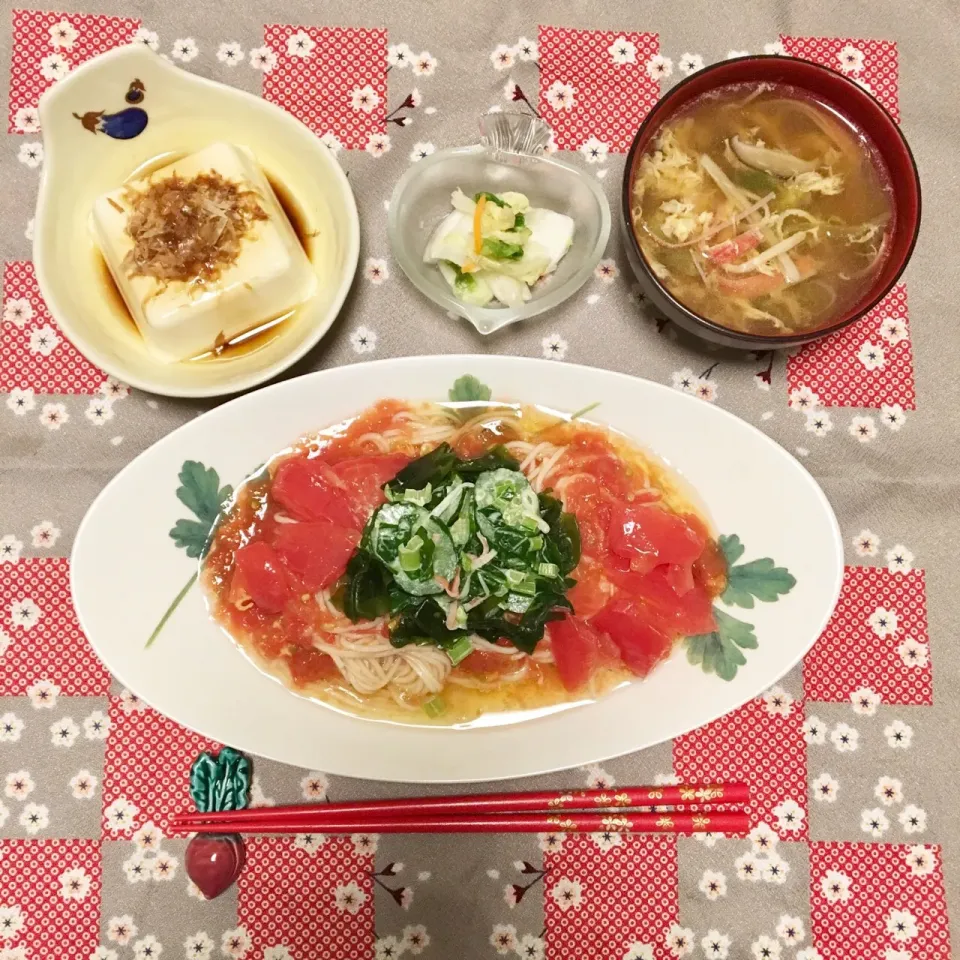 トマトのこぶおろし素麺🍅|y u iさん