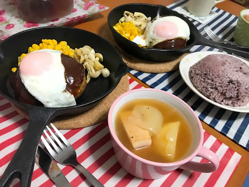 ハンバーグ
ポトフ
ご飯
#夜ご飯|めぐひめさん