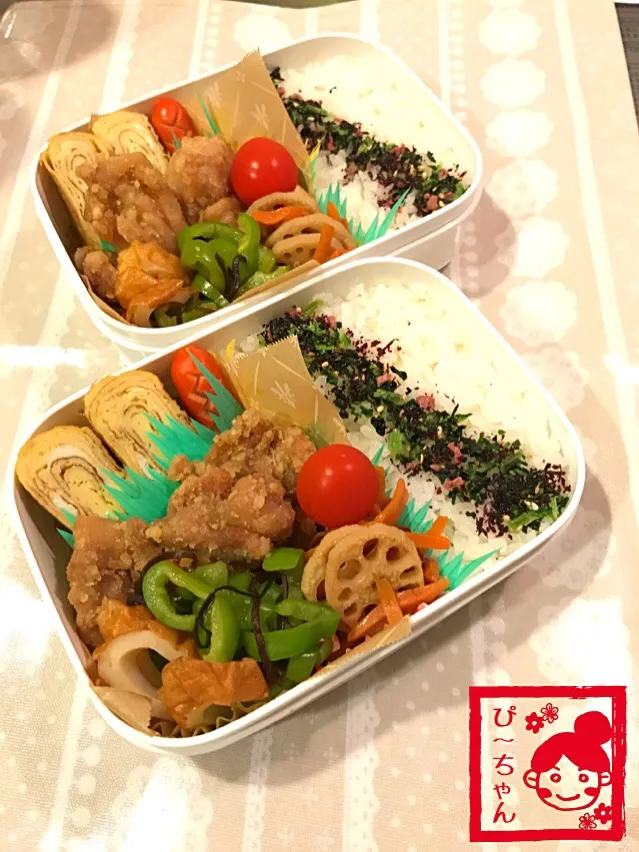 Snapdishの料理写真:姉妹☆高校生弁当😊模試|☆ぴ〜ちゃん☆さん