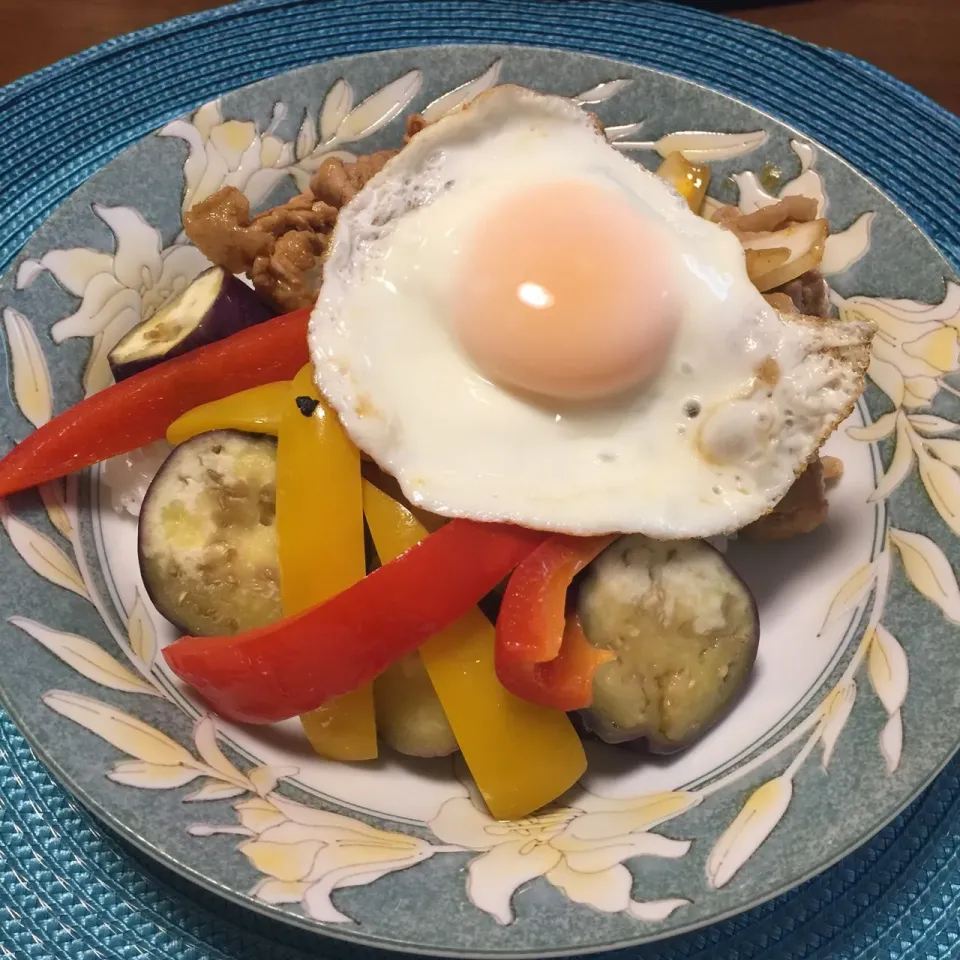 カレー風味の豚丼 カフェ風|愛ペガさん