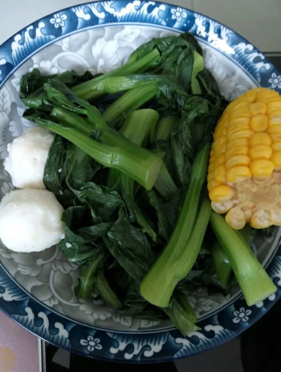 Corn, Choy Sum, Fish Ball|Athenaさん