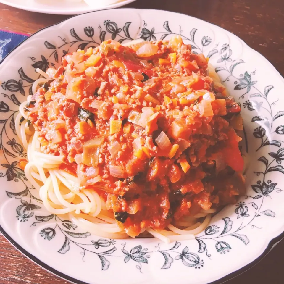 夏野菜たっぷりミートソースパスタ|みぃさん