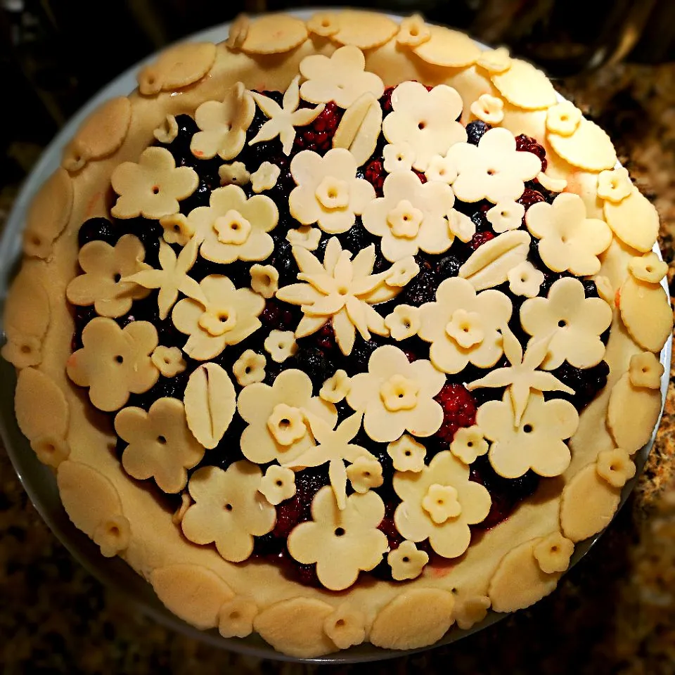 Blueberry and Blackberry pie for Sunday night dinner.|Jihollandさん