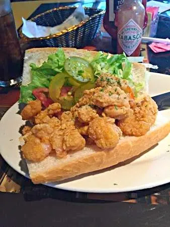 •°°•{❤}My Daughter Shrimp PoBoy at Neyows Creole Cafe in New Orleans Louisiana 🎭 #Seafood #Sandwich #Lunch #Main dish #Café •°°•{❤}|Alisha GodsglamGirl Matthewsさん